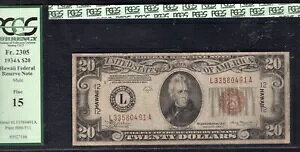 FR 2305 1934-A $20 �~���[���u�n���C�v FRN �A�M������s���� PCGS FINE-15