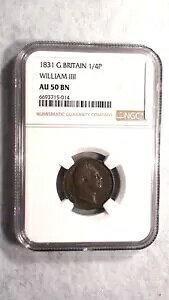 1831 イギリス 1/4 ペニー NGC AU50 BN ウィリアム III 1/4P コインを価格で販売します。