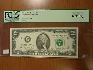 1995 $2 F �A�g�����^�A�M������s�X�^�[�m�[�g PCGS 67 PPQ �ɏ�̕�� �V�i���J���B