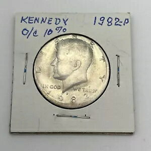 ERROR Kennedy Half 1982-P Coin 10% Off Center MISS STrike �����A�I
