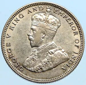 1927 海峡集落 イギリス キング ジョージ 5 世 オールド アンティーク シルバー 20 セント コイン i96854