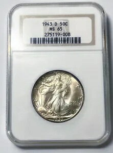 1943 D �E�H�[�L���O ���o�e�B �n�[�t�_���[ NGC MS65 - �Â��z���_�[�A�V���[�v �R�C��