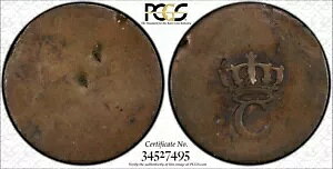 1779 〜 1797 年のフランス植民地ソル タンペ PCGS 本物の XF 詳細ダメージ 1765