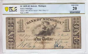 1839-42 �~�V�K����s 1 �h�� �f�g���C�g MI �p�~���� PCGS ���� VF 20 #9903