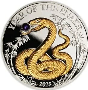2025 24K �����b�L �V���o�[ �v���[�t 1 �I���X �R�C���A�W���p�[���t�� Lunar YearOfTheSnake