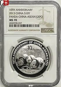NGC MS70 2013 ���� 10 ����� China-ASEAN EXPO�A�p���_��� 1oz