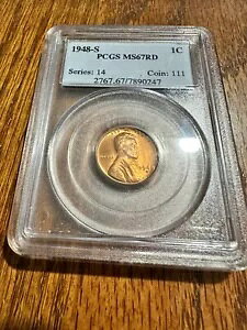 1948 S �����J�[�� �y�j�[ PCGS 67 RD �������� �č��̂� (48)