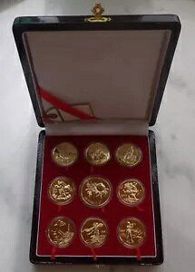 瀋陽造幣局:1990年代中国金メダル八仙献上品、中国コイン