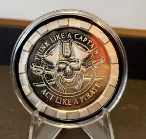 Think Like a Captain, Act Like a Pirate Prooflike スタッカー 1 オンス シルバー ラウンド