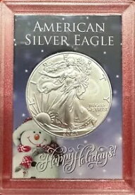 2024 スノーマン ハッピーホリデー - 1オンスアメリカンシルバーイーグル、フロスティカスタムケース入り