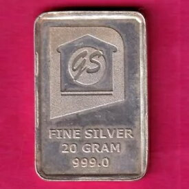 シルバーバー: 重量 ? 20.04 gm "GS" GHANSHYAM シルバー レア バー #HH72