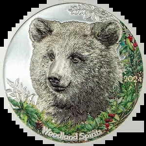 2024 S Vo[ 500Togrog Woodland Spirits Bear Proof Coin