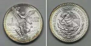 X5262 1985 メキシコ リベルタード 未流通 1 オンスオンザ プラタ プラ .999 シルバー コイン