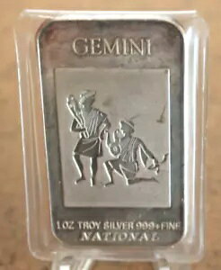 National Gemini Sign ���B���e�[�W 1 �I���X �V���o�[ �o�[ (084WEJ)