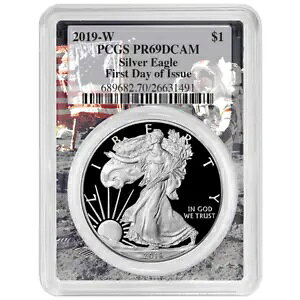 2019-W �v���[�t $1 �A�����J�� �V���o�[ �C�[�O�� PCGS PR69DCAM FDOI �A�|�� �t���[��