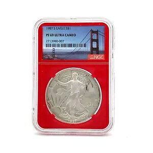 1987 S $1 アメリカン シルバー イーグル 1oz NGC PF 69 ウルトラ カメオ - レッド コア - ビデオを参照