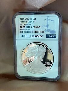 2021 W Heraldic Eagle T-1 PF 70 �E���g�� �J���I�̏��񃊃��[�X