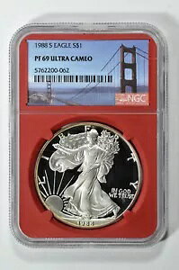 1988 S $1 AJ Vo[ C[O 1oz NGC PF 69 Eg JI bh RA