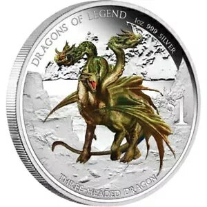 2013 Dragons of Legend - Three-Headed Dragon 1�I���X �V���o�[ �v���[�t �R�C��