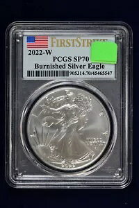 2022-W �V���o�[ �C�[�O�� PCGS SP 70 �t�@�[�X�g �X�g���C�N �o�[�j�b�V���h 4OLL
