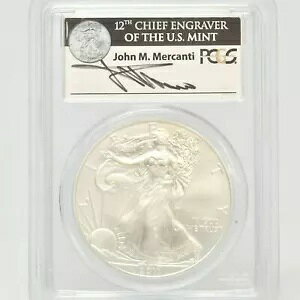 2011 PCGS MS69 ジョン マーカンティ ファースト ストライク アメリカン シルバー イーグル 25 周年コイン