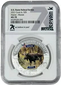 2021 �N�b�N���� $5 �V���o�[ ���C���w���W�J�B�����V���[�Y NGC MS 70 7k ���^��