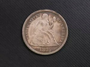 1875 10C Seated Liberty Dime Ch XF �̏ڍה������s���R�C��