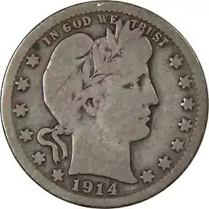 1914 S �o�[�o�[ �N�H�[�^�[ G �O�b�h 90% �V���o�[ 25c US �^�C�v �R�C�� SKU:I801