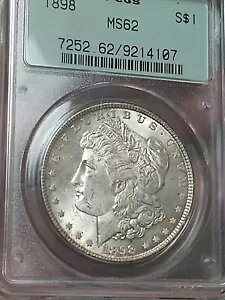 1898-P ���[�K�� �V���o�[ �_���[ PCGS OGH �W�F�l���[�V���� 2.1 MS62-Better Toned Superior