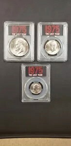 1976 D (1975) THE LOST YEAR-3 �R�C���Z�b�g $1�A50c�A25c- PCGS �u�����A���g������