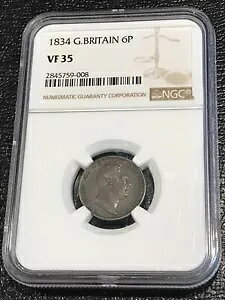 NGC VF35 1834 CMX 6 yX-JAN775