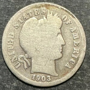 1903-S Barber Liberty Dime San Francisco KEY �V���o�[ �R���N�V���� �O���[�g �R�C�� f293