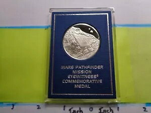 マーズ パスファインダー NASA 宇宙船 1997 年到着 レア シルバー コイン シャープ ケース #C