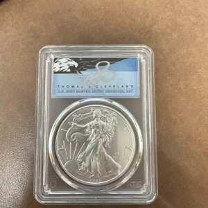 2020-W PCGS MS70 シルバー イーグル - 発行初日 - トーマス クリーブランド署名