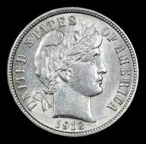 1913 Barber Dime ~ ��_�Ƀf�B�e�[�����{���ꂽ�R�C��