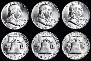1954 & 1954-D & 1954-S �t�����N���� �n�[�t�_���[ BU ������ MS 3 �R�C�� �Z�b�g!