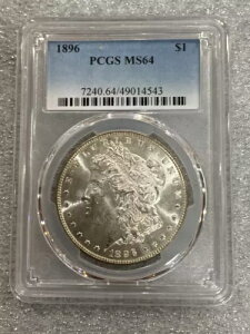 1896 ���[�K�� �V���o�[ �_���[ �` PCGS MS64 �` �u���X�g �z���C�g �` (543)