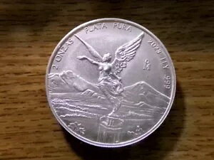 2023 Mo 2 オンス オンザス メキシコ リベルタ レイ 999 シルバー プラタ プラ コイン ラウンド UNC 。