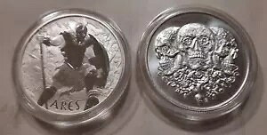 SUGAR SKULLS 1oz + ARES 1oz .999 Pure Silver / God of War / Aries / Athena