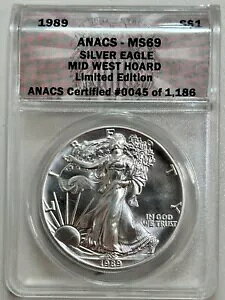 1989 �V���o�[ �C�[�O�� ANACS MS69 �~�b�h�E�F�X�g �R�C�� �z�[�h ���~�e�b�h �G�f�B�V����