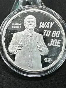 �uWAY TO GO JOE�v.999 1oz �t�@�C���V���o�[ TRUMP ���E���h�C���J�v�Z���B