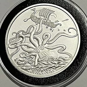 Kraken Anonymous Mint BU RC 1 gCIX .999 t@C Vo[ A[g A Eh _