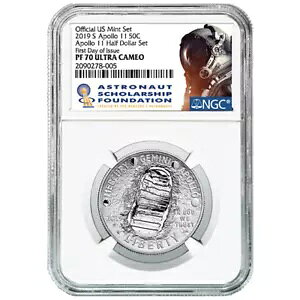 2019-S 50c �v���[�t �A�|�� 11 �� 50th Ann�B�n�[�t�_���[ NGC PF70UC FDI ASF ���x��