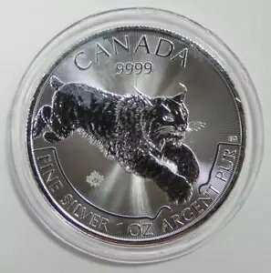 2017 Ji_ $5 CAD vf^[ V[Y Lynx 31.1g .9999 t@C Vo[AJvZ