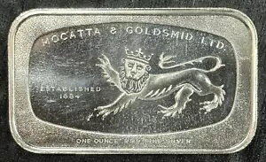Mocatta Metals Corp Chartered Mint Ltd 1 �I���X .999 �t�@�C�� �V���o�[ �o�[ ���B���e�[�W