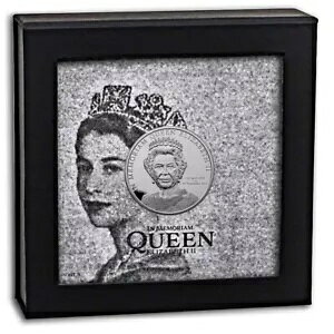 2022 クック諸島 $5 クイーン エリザベス 2 世追悼 1 オンス シルバー プルーフ by CIT