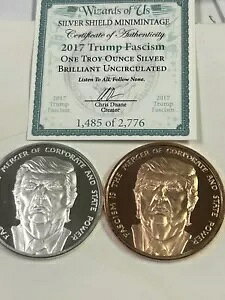 1 �I���X .999 �t�@�C�� �V���o�[ TRUMP FASCISM �V���o�[ �V�[���h BU COA W/��