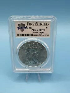 2017 アメリカン シルバー イーグル $1 MS70 PCGS - ファースト ストライク - ASE 225 年