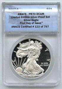 2017-S �v���[�t �V���o�[ �C�[�O�� 1�I���X ANACS PR70 DCAM �������s���� - K279