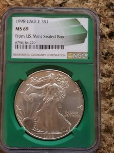 1998N 1h AJ Vo[ C[O NGC MS69 čǔs J {bNXx O[RA